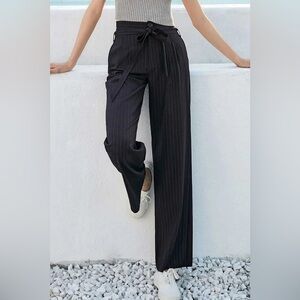 J.ING Navy Pinstripe Wide-Leg Pants - Brand New with Tags